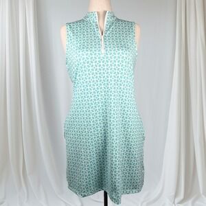 Tommy Bahama Active Golf Pickleball Dress Sleeveless Aqua White Size L‎ Resort